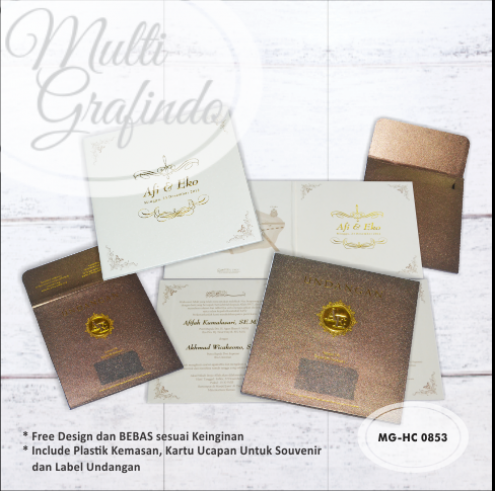 Cetak Undangan Hardcover Full Color 16x16 cm